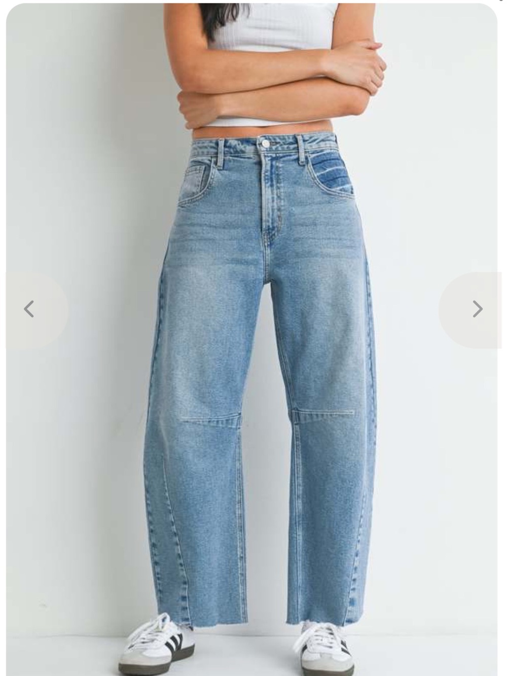 Just Black Light Blue High-Rise Wide Leg Jeans
